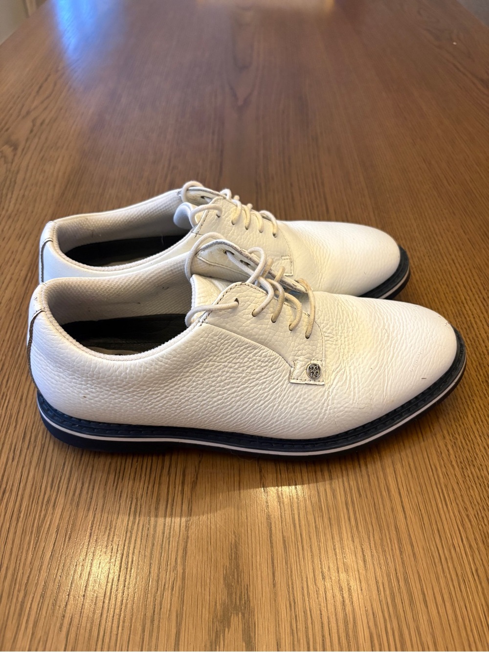 G/FORE White Leather Lace-Up Athletic Golf Shoes